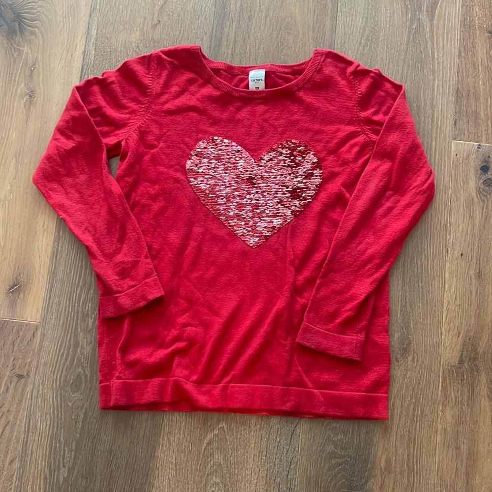 Valentine’s Day sequin heart sweater